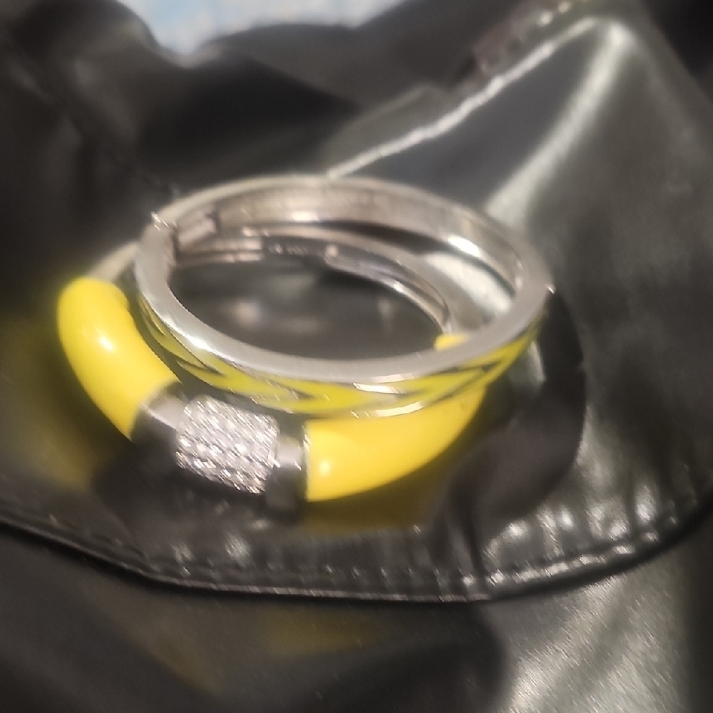 Stylish Silver and Yellow Bracelet